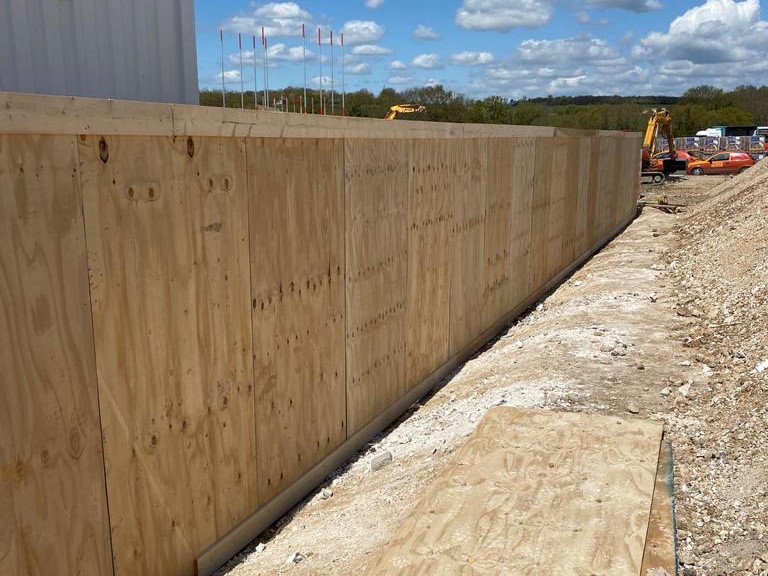 Timber Hoarding protecting a key area of construction